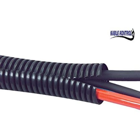 Kable Kontrol Kable Kontrol® Corrugated Split Wire Loom Tubing - 3/4" Inside Diameter - 600' Length - Black WL913BSP